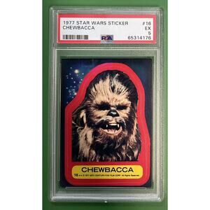 Star Wars 1977 Chewbacca Sticker Card #16 PSA 5 CERT#65314176